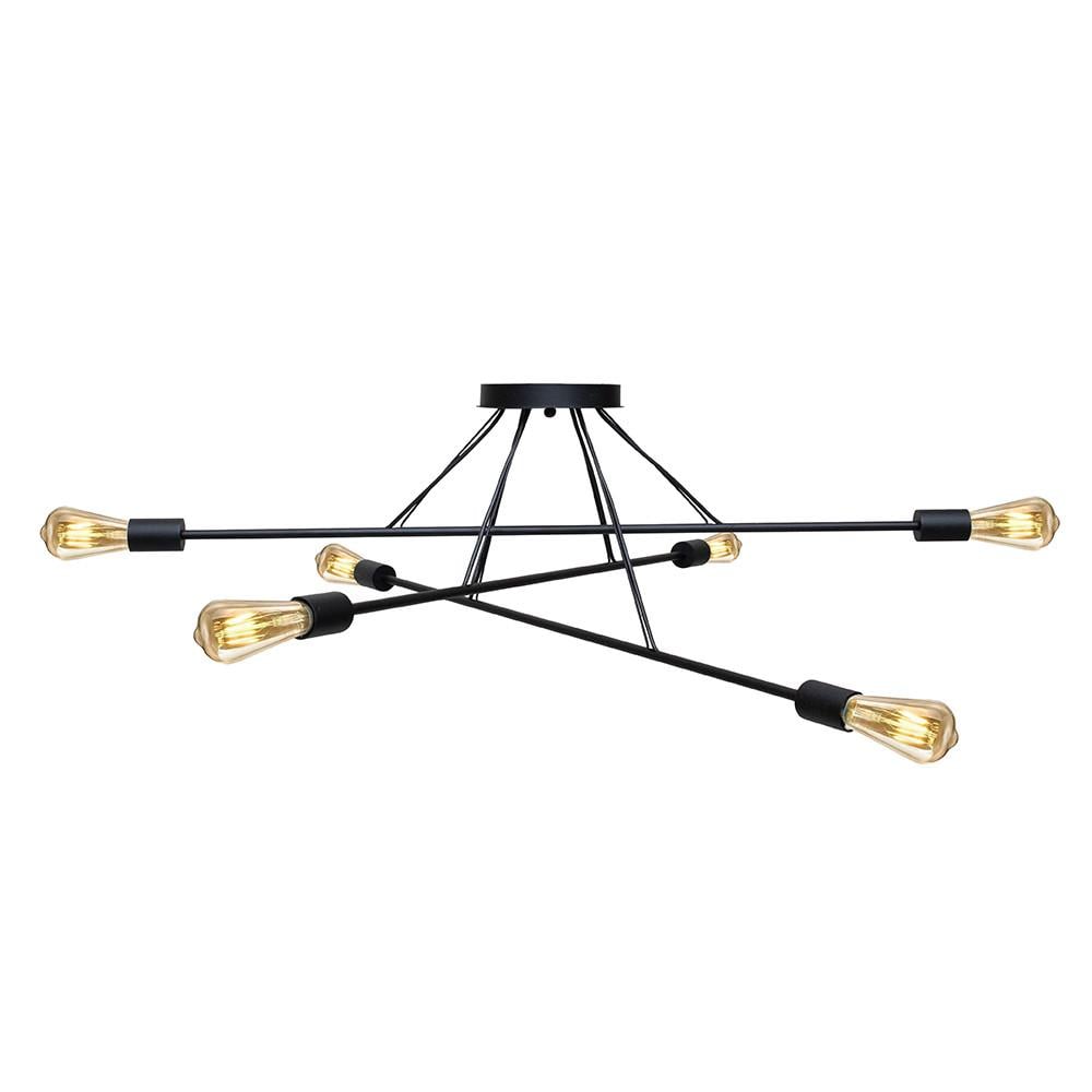 Люстра MSK ELECTRIC Asket на шесть ламп Е27 Черный (NL 10320-6 BK)