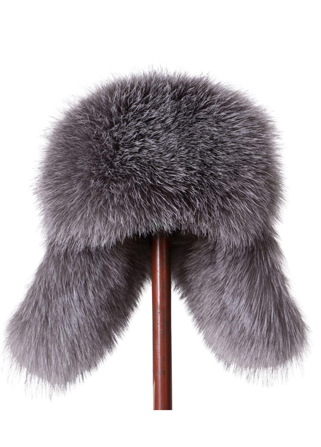 Шапка зимняя унисекс Меховой стиль Ушанка из натурального меха блюфроста M-L Натуральный (514/E)