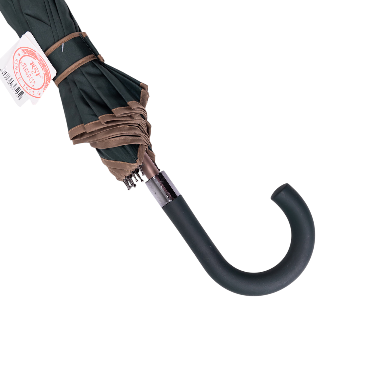 Зонт трость складной полуавтомат купол на 12 спиц d 120 см Зеленый (HP-23-16GR) - фото 9