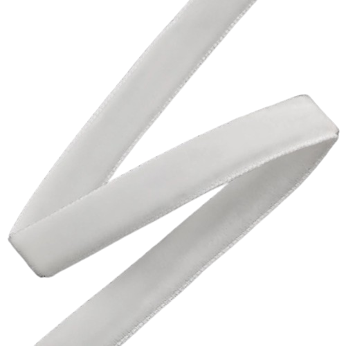 Лента бархатная двухсторонняя 1 см 1 м Белый (ЛТ0010б02)