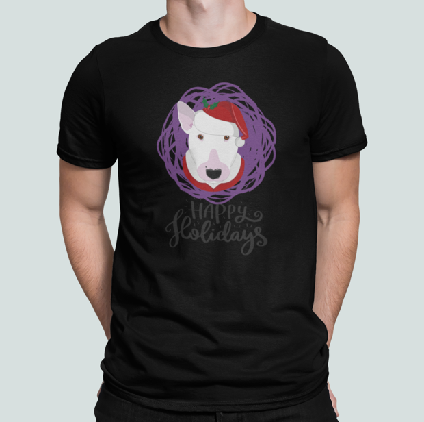 Футболка чоловіча новорічна Stedman з принтом Бультер'єр S Чорний (НГ54-1)