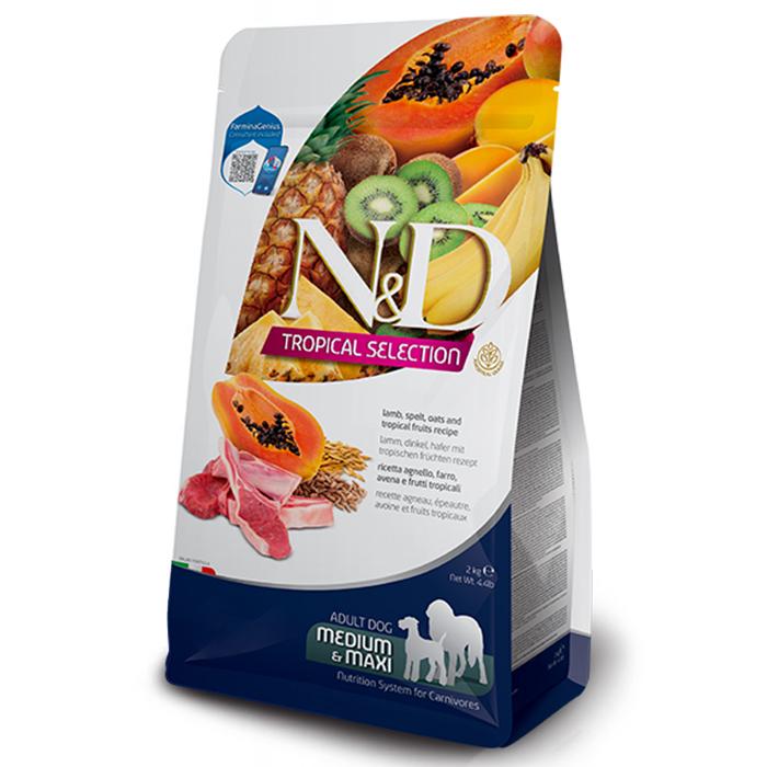 Корм сухой Farmina N&D Tropical Selection Lamb Adult Medium&Maxi для собак средних и крупных пород с ягненком и тропическими фруктами 2 кг (177884)