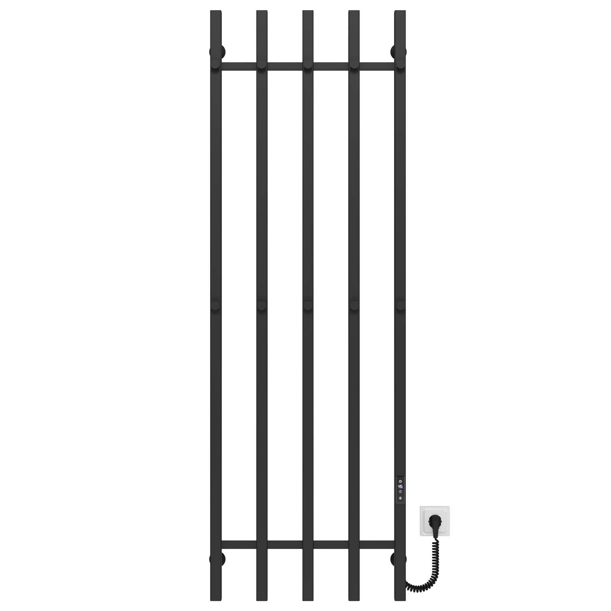 Полотенцесушитель электрический Deffi Split П5 JD04 правое подключение нержавеющая сталь 500x1600 мм Черный (A.SP.160.50.5.EBR2)