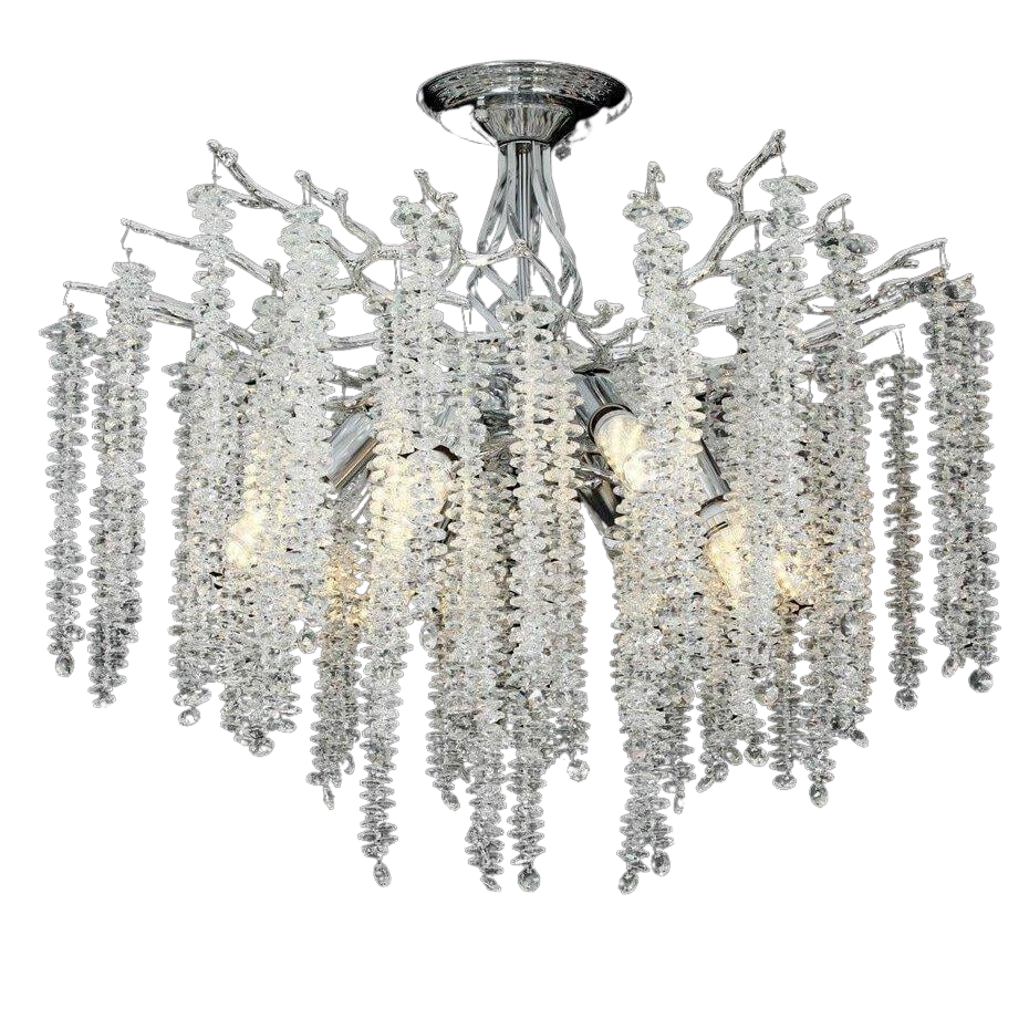 Люстра Sirius з кришталевими підвісами під вісім ламп G9 Хром (Ш C33027-600 CH)