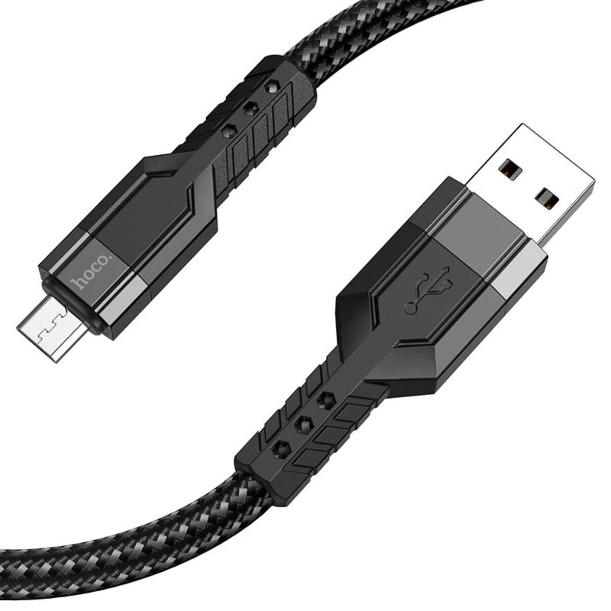 Кабель Hoco U110 USB Micro 2.4A 1,2 м Aluminum Black (10652271)