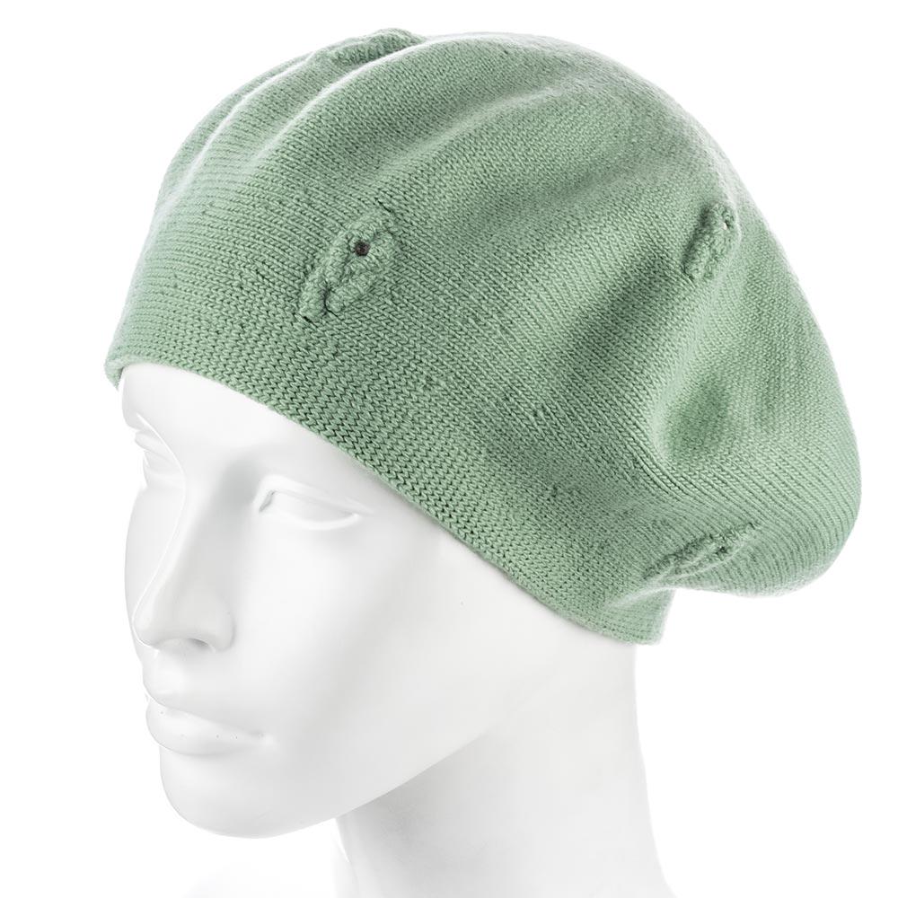 Берет Zolly ZH250 шерстяной мелкой вязки Фисташковый