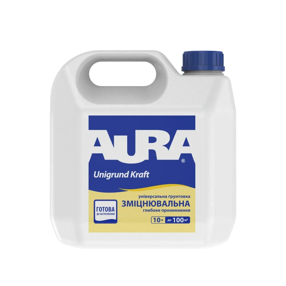 Грунтовка укрепляющая глубокого проникновения Aura UNIGRUND KRAFT 10 л (2028273486)