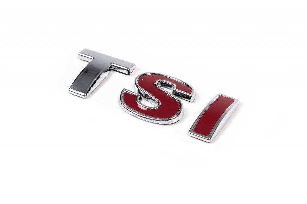 Надпись TSI Tхром SIкрасная Davs Auto для Volkswagen Tiguan 2007-2016 гг. abs-пластик Хром