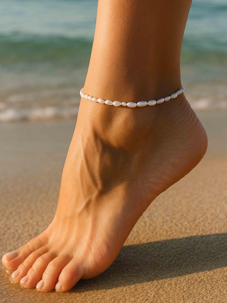 Браслет-анклет на лодыжку из барочных жемчужин (5312)