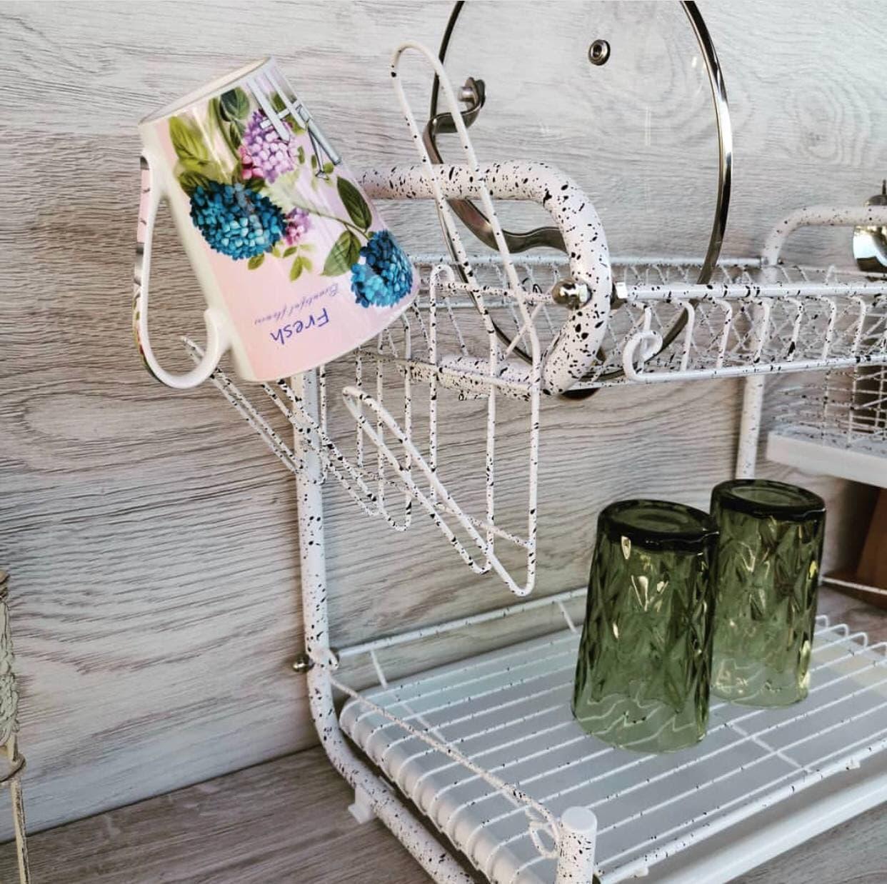 Сушарка Edenberg з нержавіючої сталі для посуду настільна Білий (EB-2108M) - фото 5 Сушарка Edenberg з нержавіючої сталі для посуду настільна Білий (EB-2108M) - фото 5