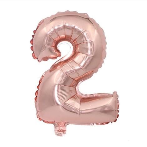 Шар цифра 2 16" Розовое золото (450679/2)
