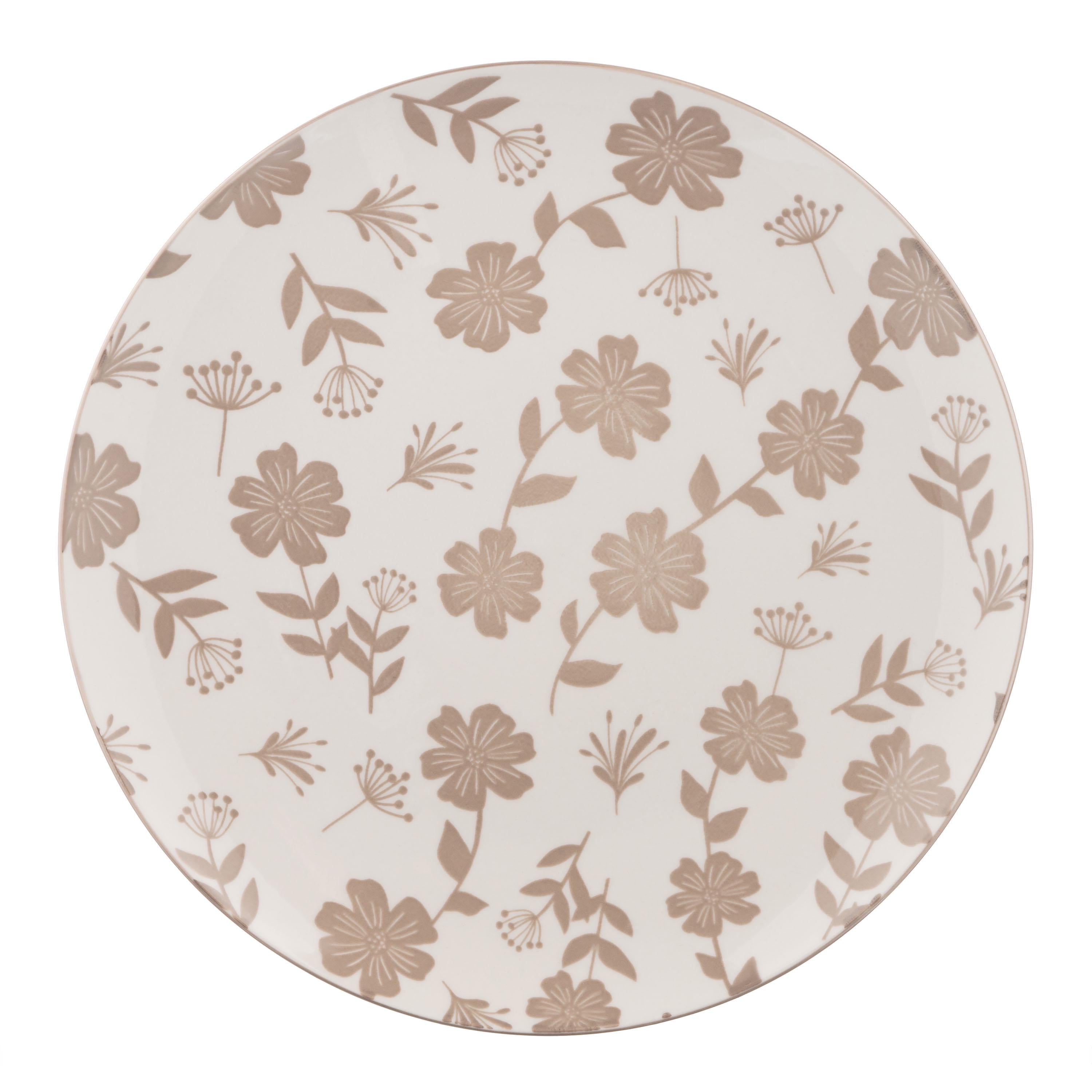 Тарелка обеденная фарфоровая Ardesto Ravenna 26,8 см Бело-бежевый (AR1327R)