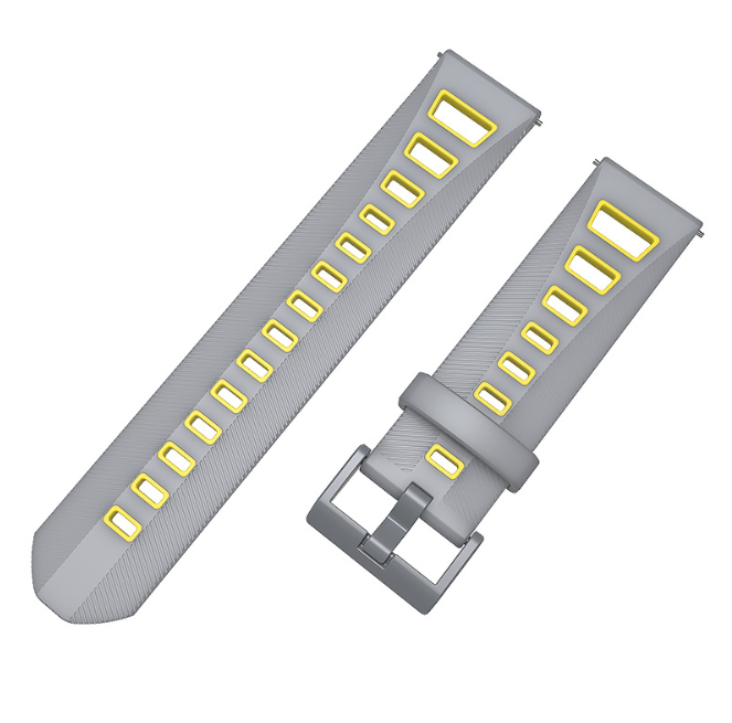 Ремешок для смарт-часов MiJobs Sport Youth силиконовый 20 мм Серый/Желтый (1991P)