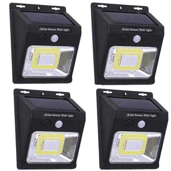 Комплект уличных светильников Xo YX-628-COB 4 шт. с датчиком движения на солнечной батарее Черный (yx628teh4pcs)