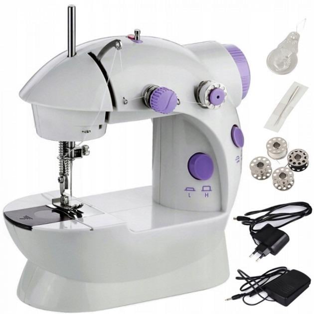 Швейная мини машинка Opera Mini Sewing Machine 4в1 с педалью Белый (M2013) - фото 3