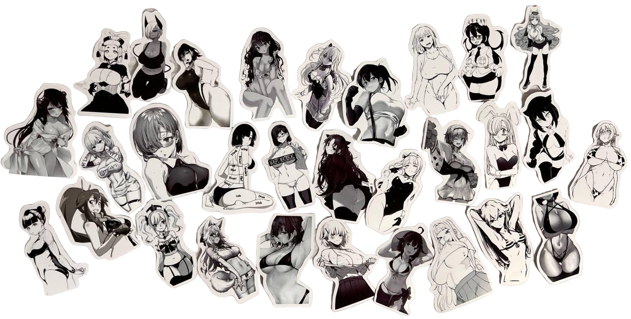 Набор виниловых стикеров Waifu Девушки аниме (65615)