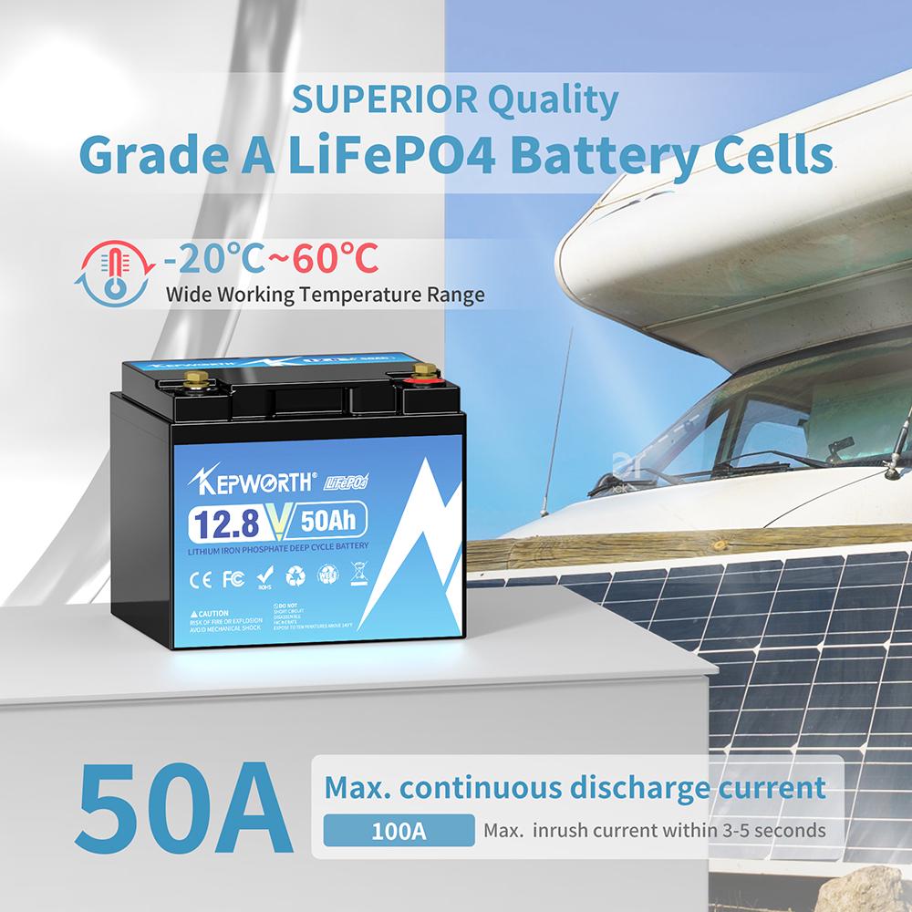 Акумулятор Kepworth LiFePO4 12V 50Ah 640W із зарядним пристроєм BMS (K12050198) - фото 4 Акумулятор Kepworth LiFePO4 12V 50Ah 640W із зарядним пристроєм BMS (K12050198) - фото 4