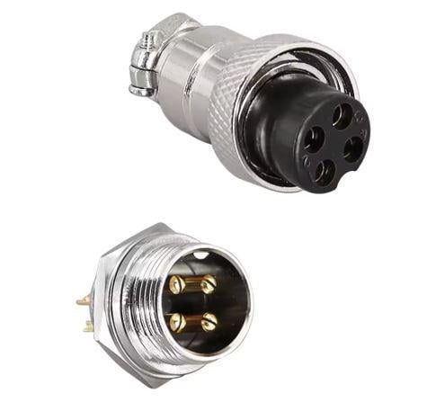 Разъем соединительный авиационный GX16-16M-4B и 16M-4A 4-pin штекер и розетка (2678556573) Разъем соединительный авиационный GX16-16M-4B и 16M-4A 4-pin штекер и розетка (2678556573)