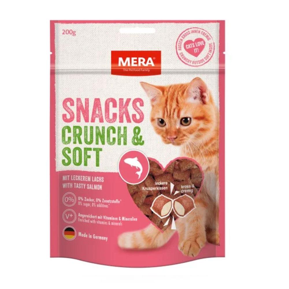 Лакомство для кошек Mera Snacks Crunch&Soft Lachs снеки 
с лососем 200 г