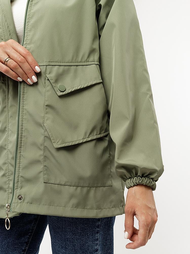 Вітровка жіноча ЦБ-00226171 р. 42 Оливковий (28421878) - фото 3 Вітровка жіноча ЦБ-00226171 р. 42 Оливковий (28421878) - фото 3