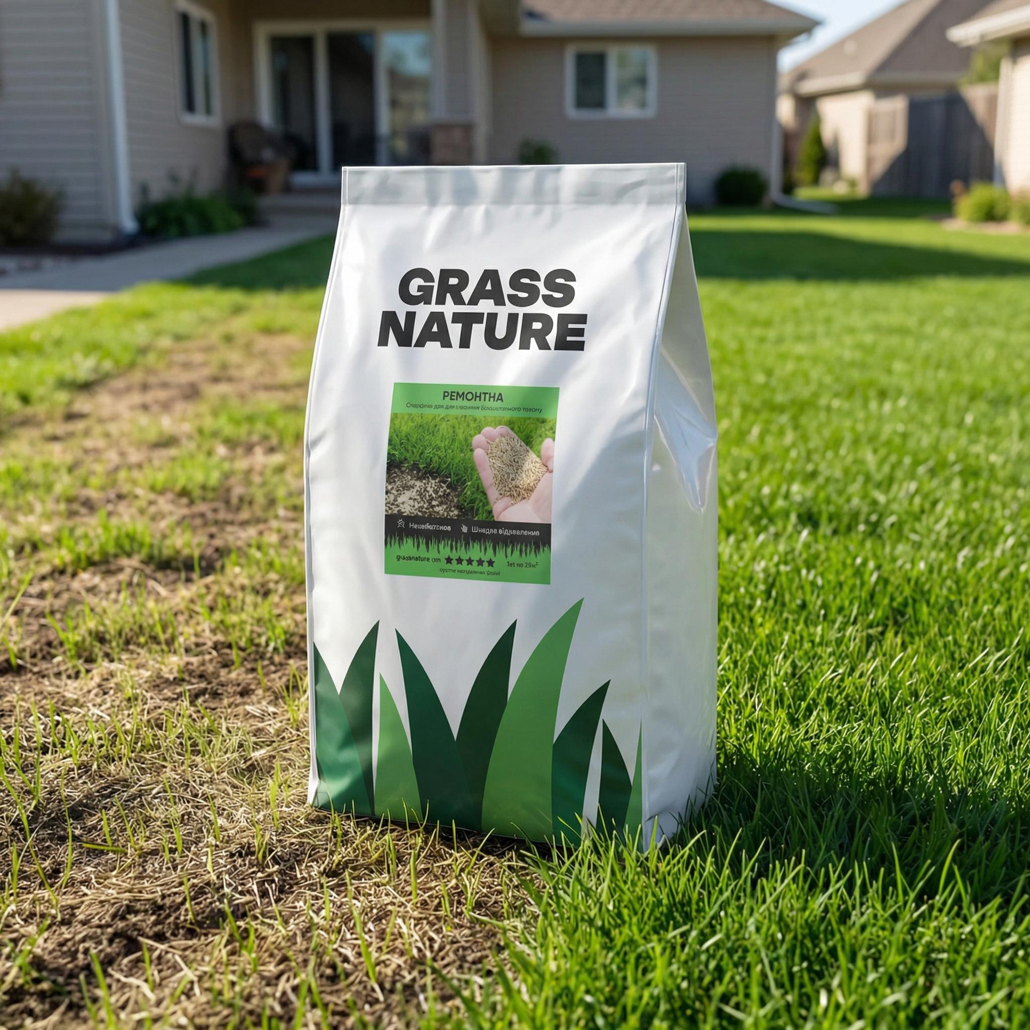 Семена газонной травы GrassNature Ремонтная 10 кг (24463313) Семена газонной травы GrassNature Ремонтная 10 кг (24463313)