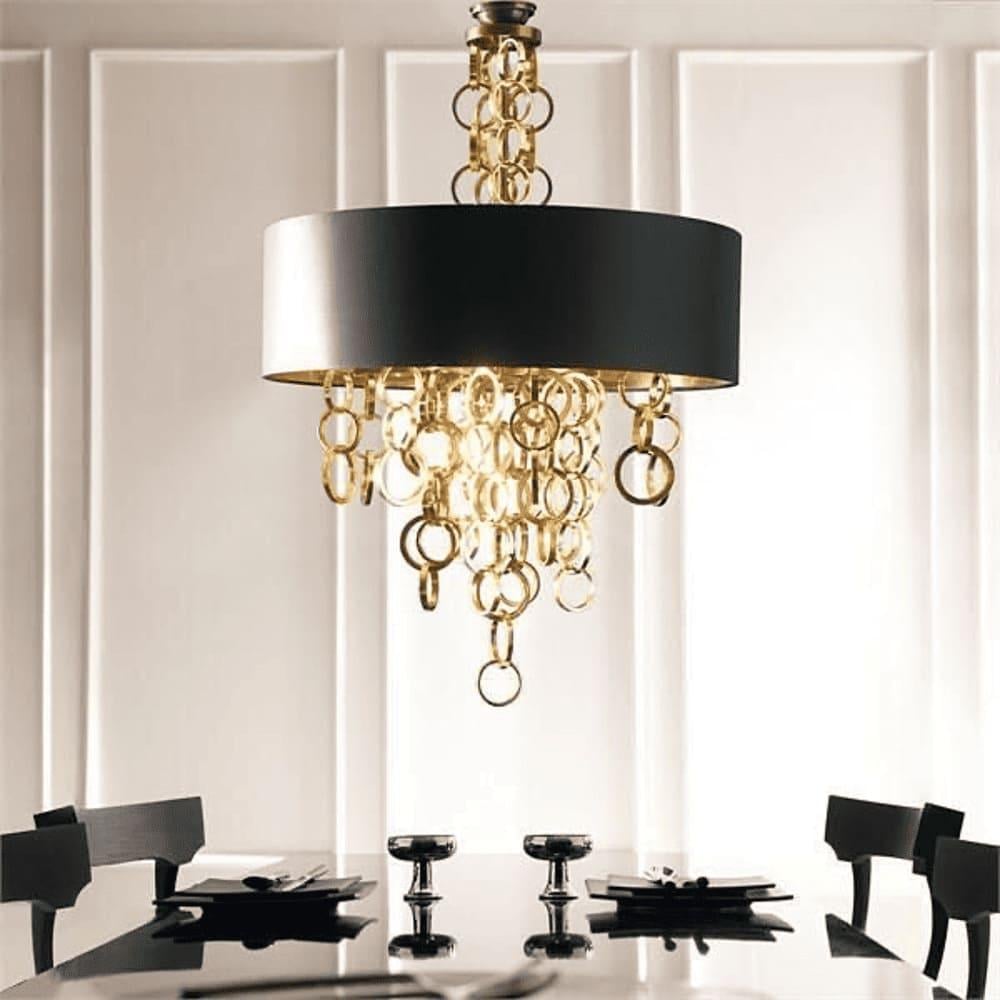 Люстра із серії Curtis в золоті з чорним абажуром Ø 40 см (MJ32 BK)