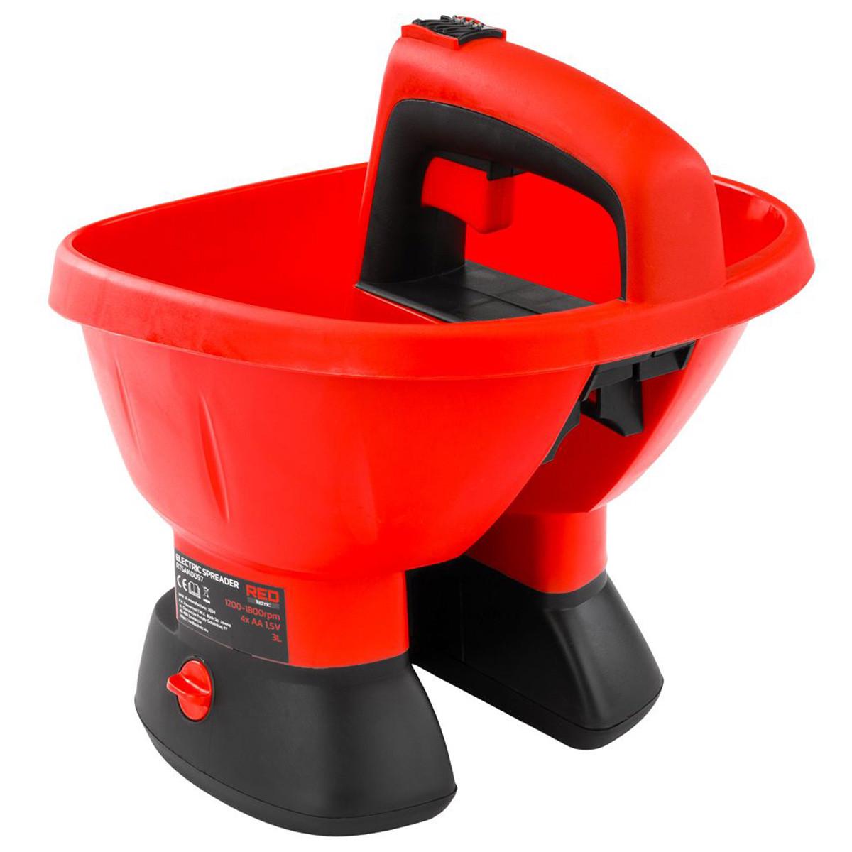 Разбрасыватель аккумуляторный для семян и удобрений Red Technic RTSAK0097 2415717423 батарейный 3 л 6 В