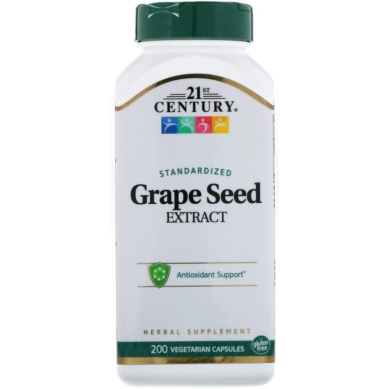 Натуральна добавка 21st Century Standardized Grape Seed Extract 200 капсул