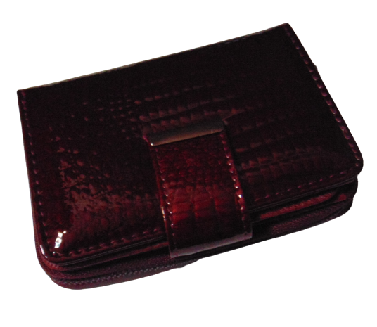Кошелек из натуральной кожи Genuine 5198 лакированный Бордовый (1736107339)