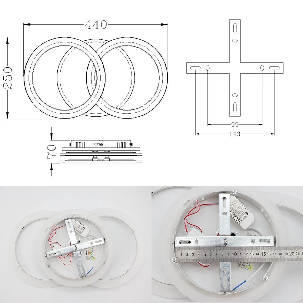 Люстра ESLLSE MOKA 3R LED 60 Вт 440x250x70 мм Белый (10564) - фото 7