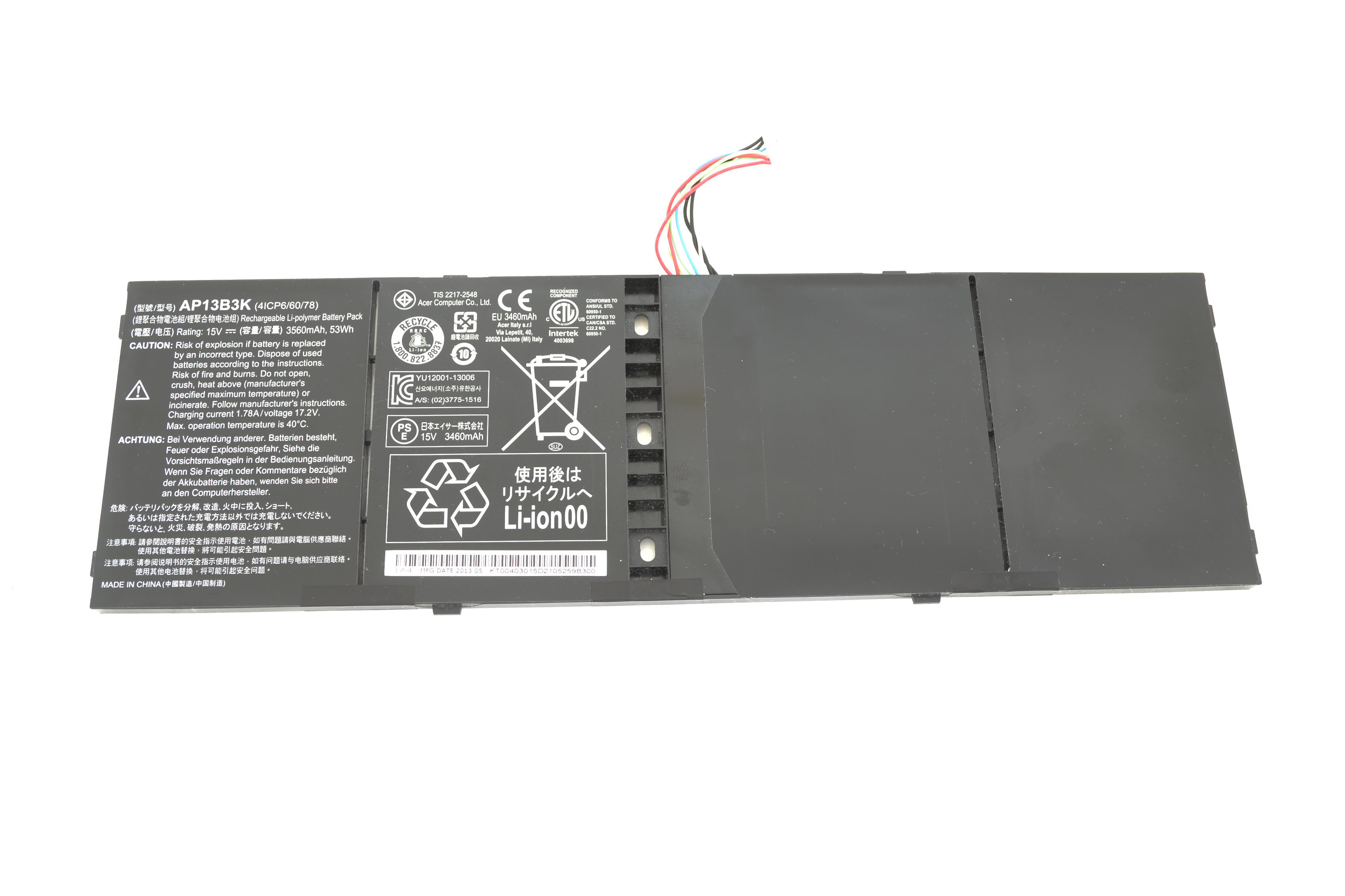 Аккумулятор для ноутбука Acer AP13B3K Aspire V7-482 15V 3560 mAh (010162) - фото 3