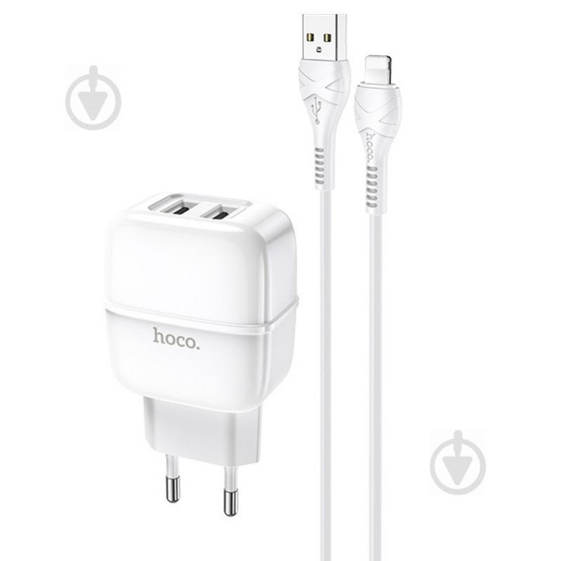 СЗУ Hoco C77A (2USB/2.4A) + Lightning (Белый) 1059136