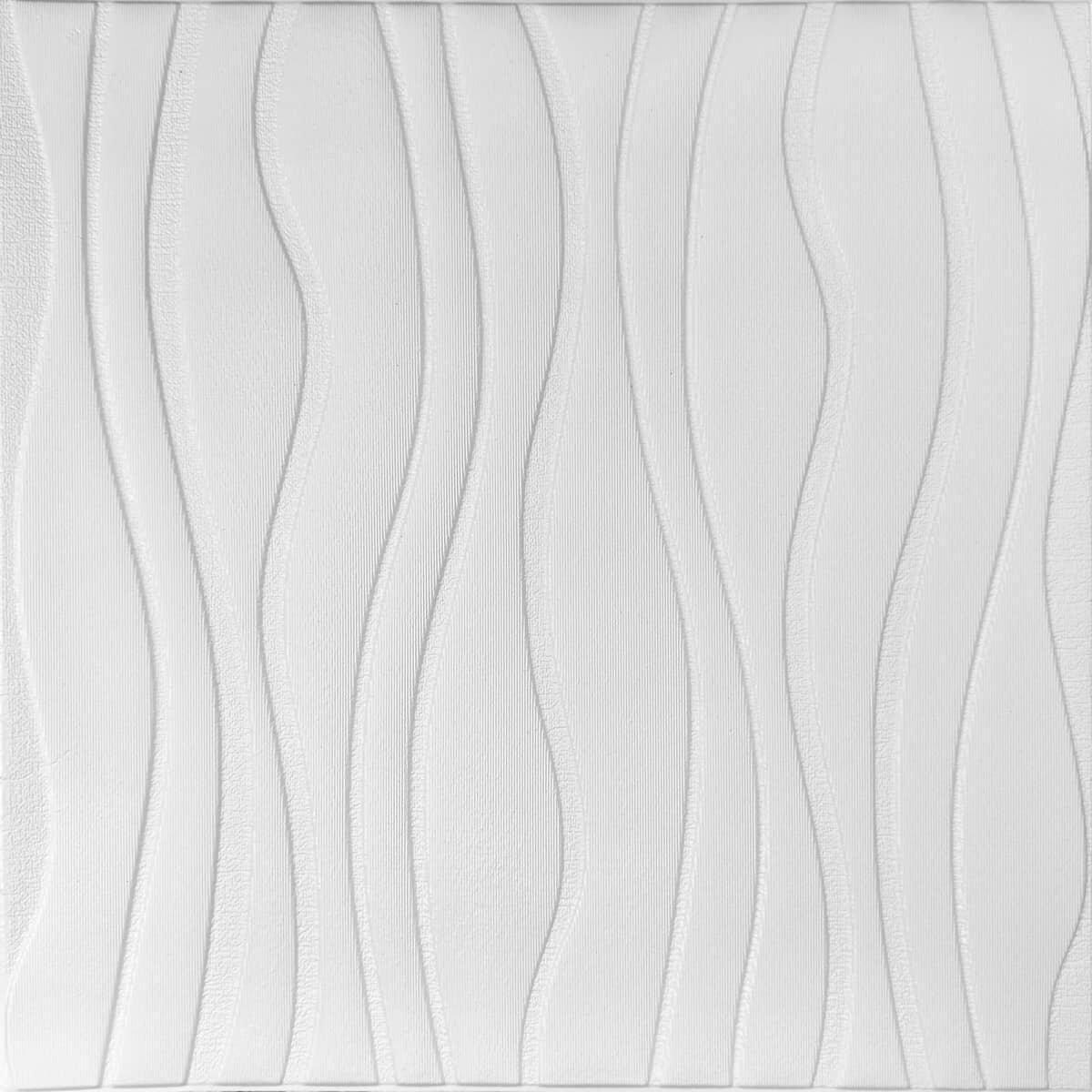 3D-панель самоклеящаяся декоративная настенно-потолочная волны 600x600x6 мм (3DPanda-1199)