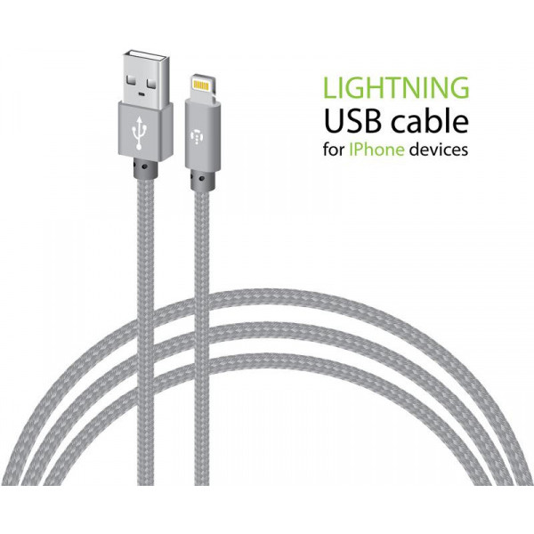 Кабель Intaleo CBGNYL2 USB-Lightning 2 м Grey (1283126477669)