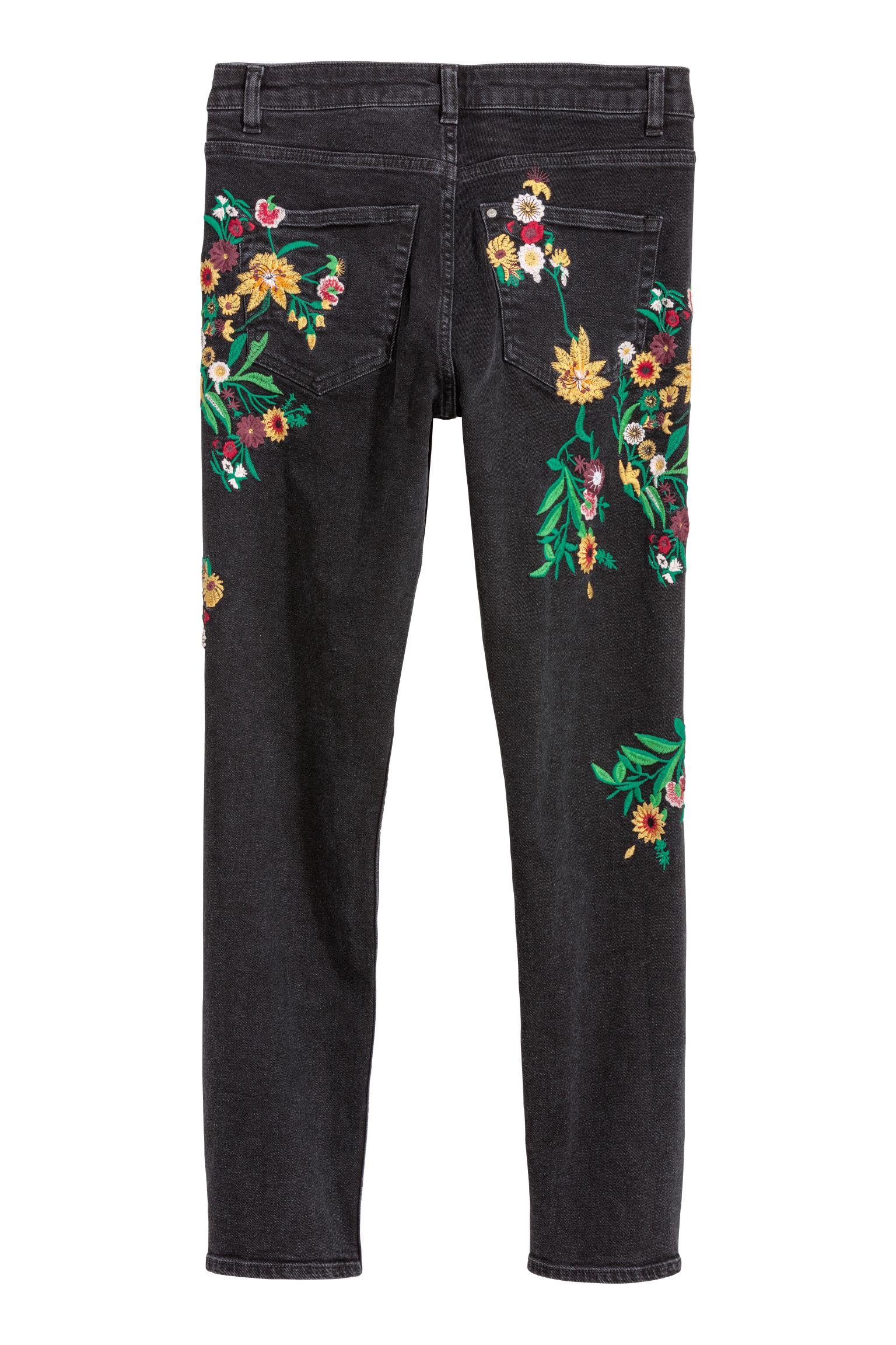 Джинси H&M квіти р. 28 Чорний (412618050) - фото 2 Джинси H&M квіти р. 28 Чорний (412618050) - фото 2