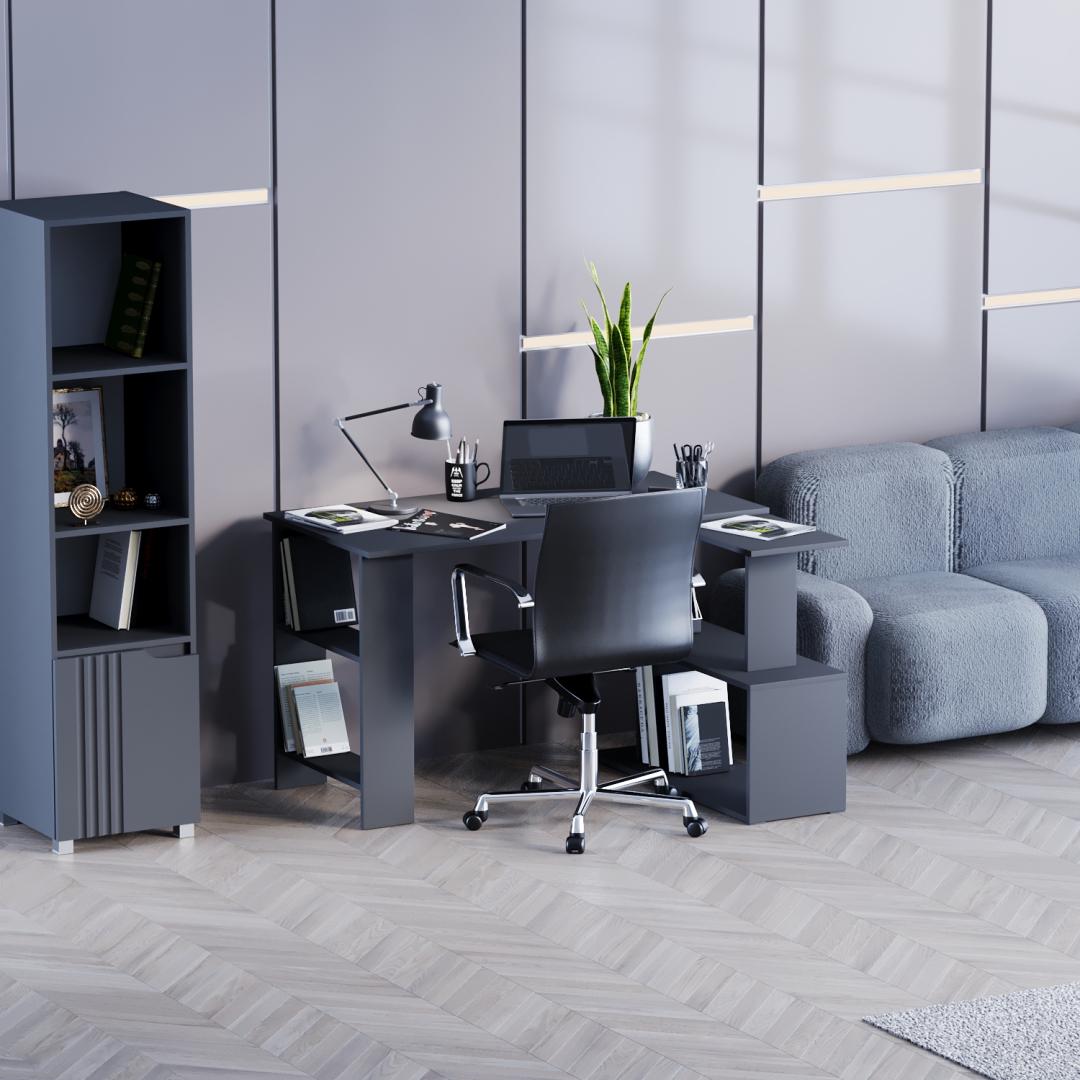 Письменный стол DiPortes Вт-322 120/74/60 см Антрацит (01675) - фото 3 Письменный стол DiPortes Вт-322 120/74/60 см Антрацит (01675) - фото 3