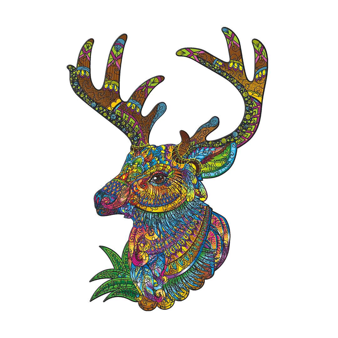 Пазл деревянный Олень элементы в форме животных 48,5х34,3 см 161 шт. (1526078914)