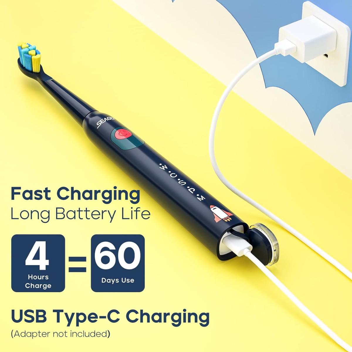 Звукова зубна щітка дитяча Seago SG2303 на акумуляторі Синій (2954) - фото 2