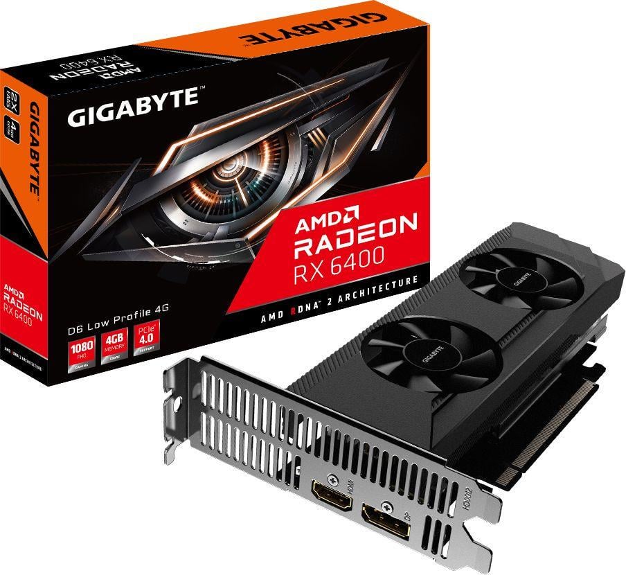 Відеокарта Gigabyte Radeon RX 6400 D6 LOW PROFILE 4G (GV-R64D6-4GL) Відеокарта Gigabyte Radeon RX 6400 D6 LOW PROFILE 4G (GV-R64D6-4GL)