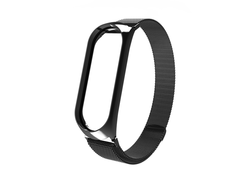 Ремешок для фитнес-браслета Mi Band 5 и 6 металлический Черный (1518752758)