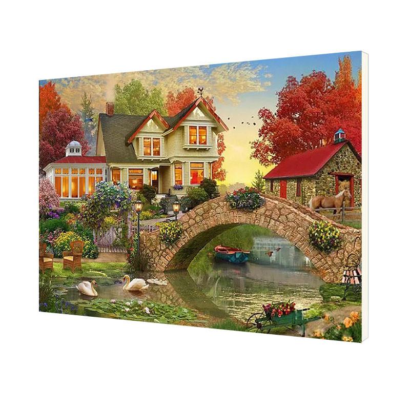 Картина по номерам Lesko DIY WH3047 "Таунхаус"