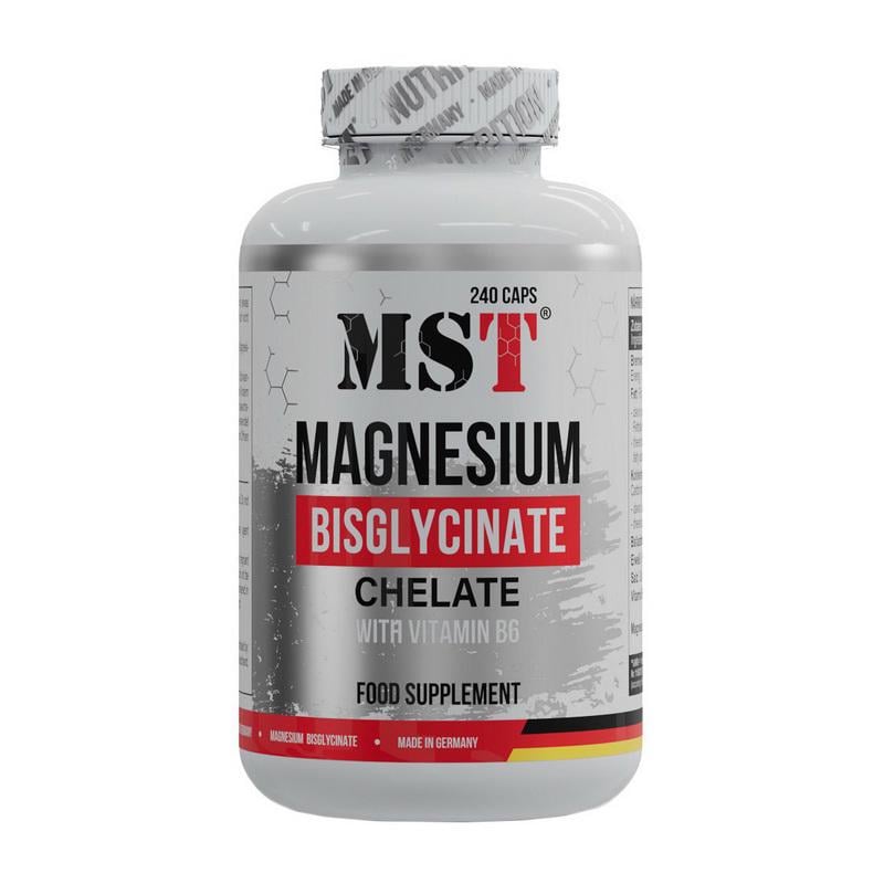 Магній бісгліцинат B6 MST Magnesium Bisglycinat + Vitamin B6 240 капс.
