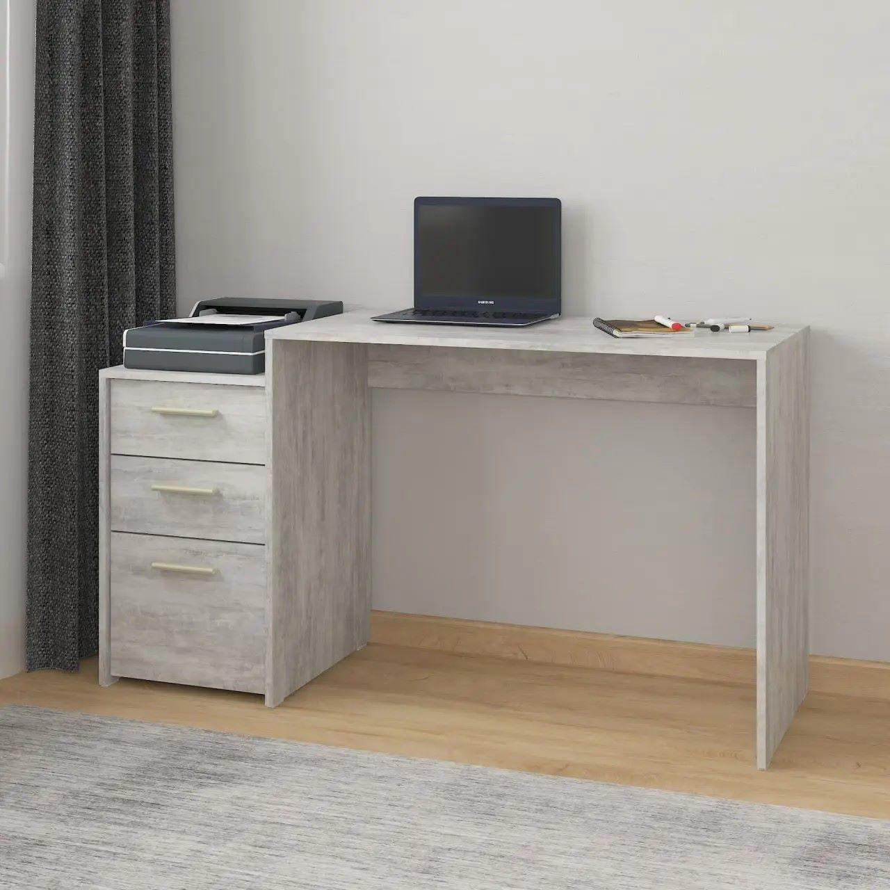 Комп'ютерний стіл із ящиками ID-187 1385x756x502 мм Бетон (id-187-bet)