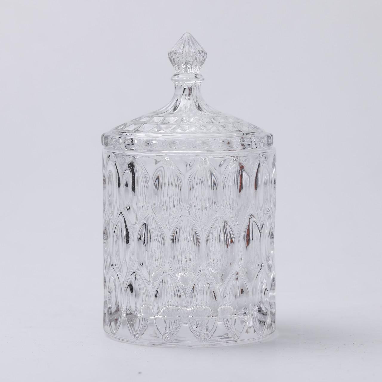 Сахарница с крышкой круглая стеклянная 7,5 см (6970) - фото 5