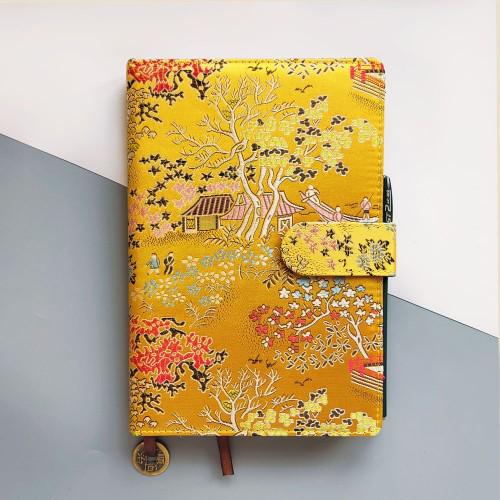 Блокнот парчовый Домик в провинции с гелевой ручкой