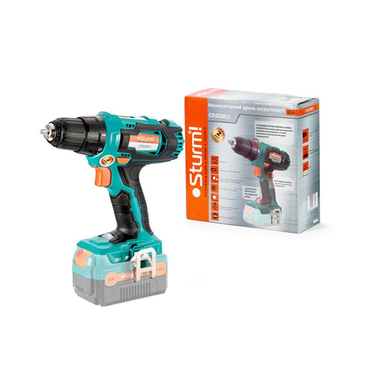 Дриль-шуруповерт акумуляторний Sturm CD3220CL 2415714497 20 В Li-ion - фото 6