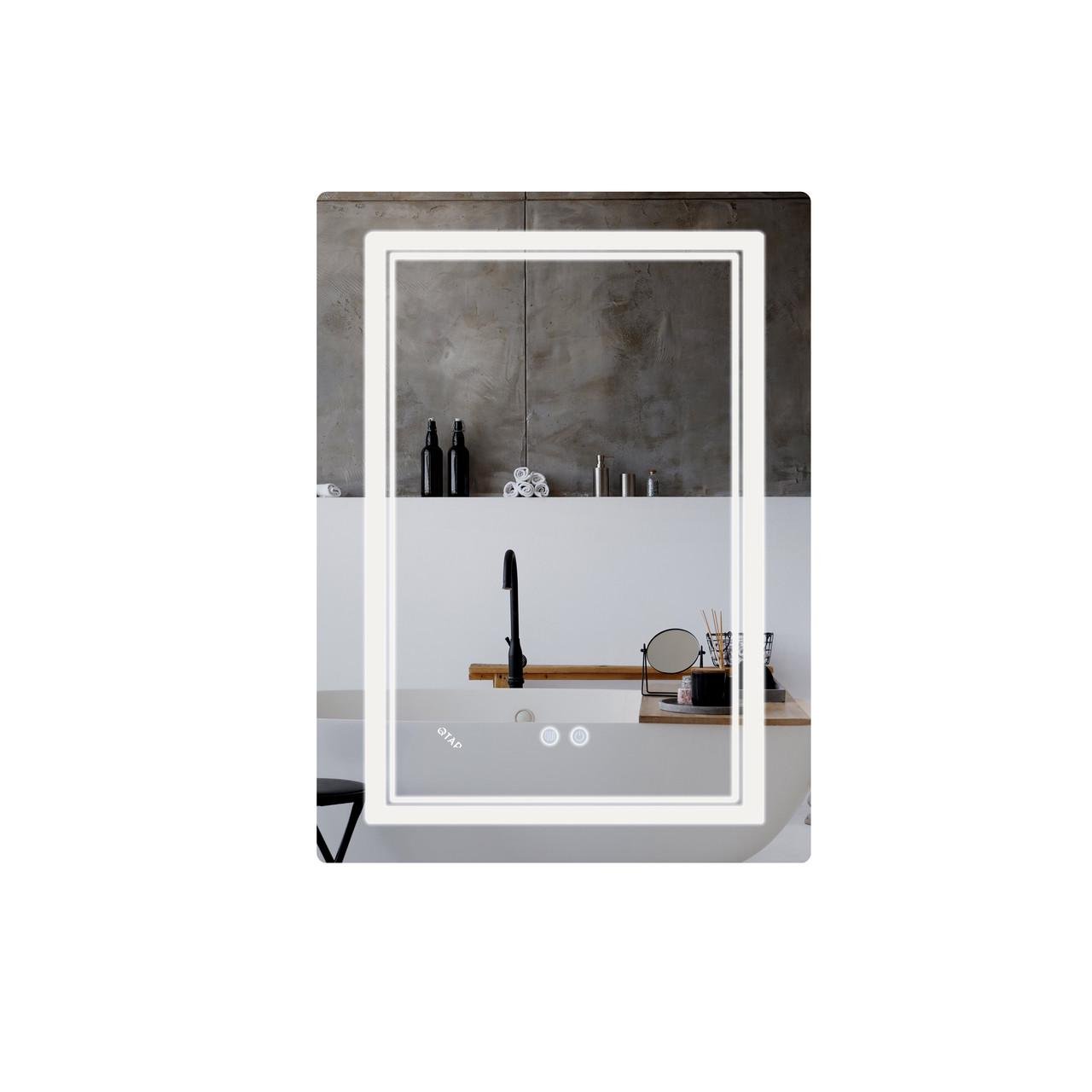 Зеркало Qtap Cardinal CA2 с LED-подсветкой Touch/с антизапотеванием/с димером 3000-6500K 600х800 мм (2836008117)