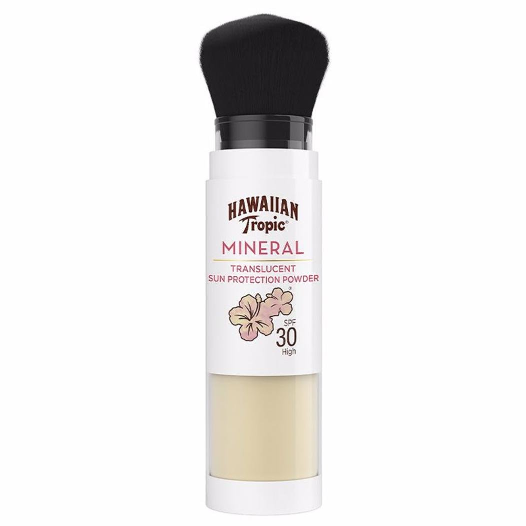 Пудра солнцезащитная минеральная Hawaiian Tropic Mineral Powder Brush SPF30 для лица 4,25 г - фото 1