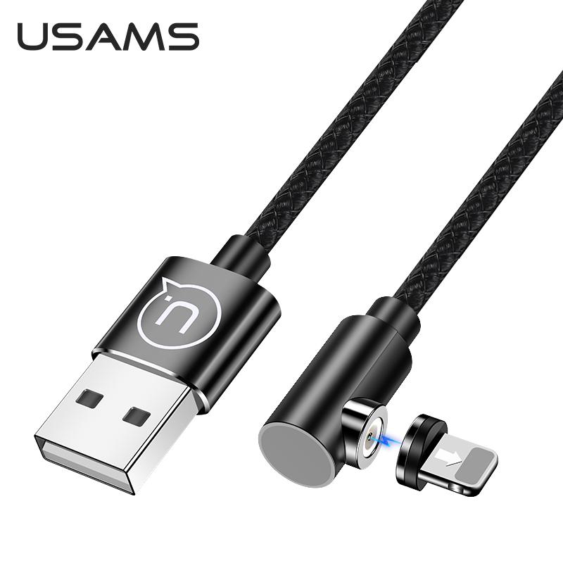 Магнитный кабель для зарядки USAMS U54 US-SJ444, 1м, USB Type-A х Lightning, Чёрный - фото 3 Магнитный кабель для зарядки USAMS U54 US-SJ444, 1м, USB Type-A х Lightning, Чёрный - фото 3