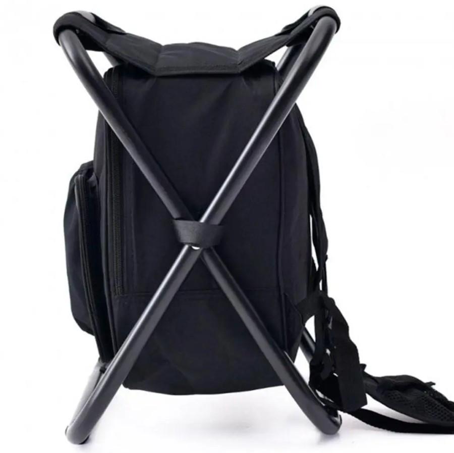 Туристичний табурет-рюкзак складаний 3в1 з термосумкою водовідштовхуючий 50х36х30 см Чорний (173-2) - фото 3 Туристичний табурет-рюкзак складаний 3в1 з термосумкою водовідштовхуючий 50х36х30 см Чорний (173-2) - фото 3